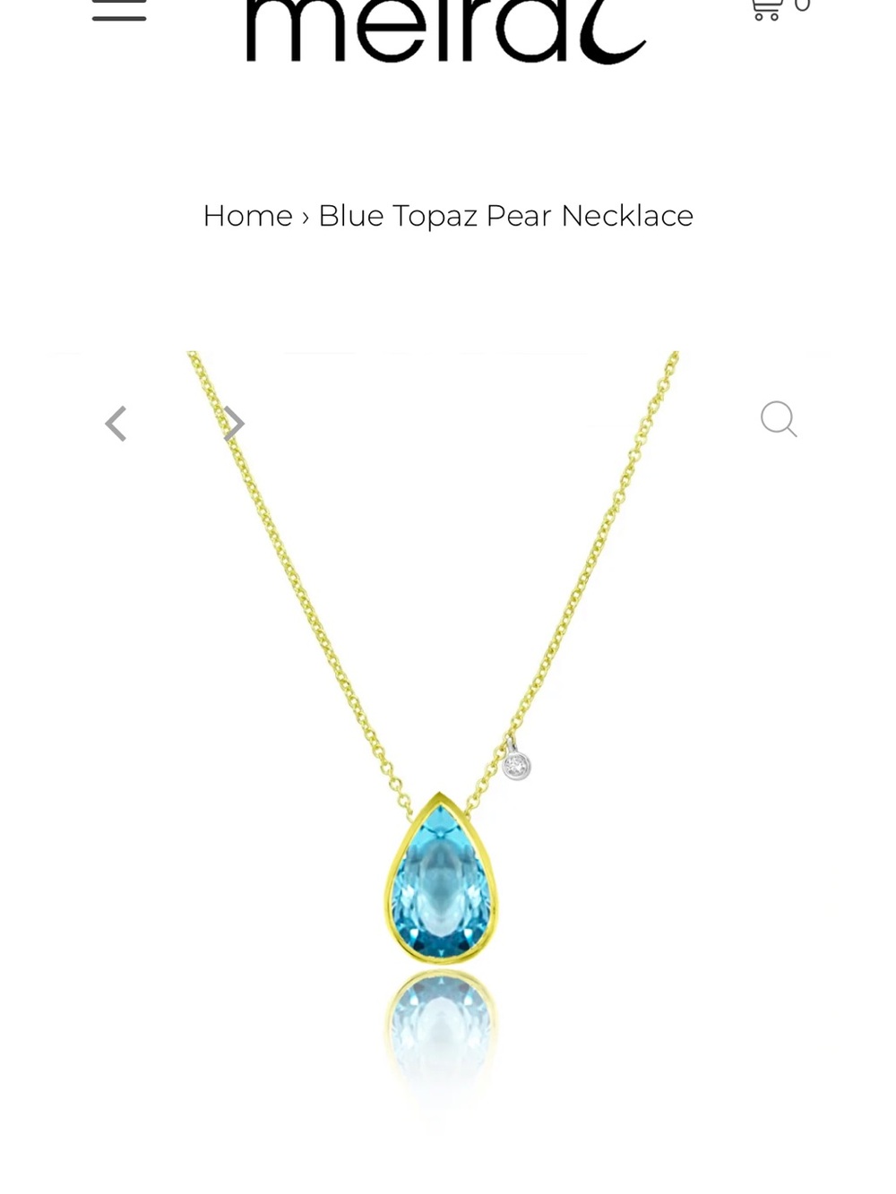 Meira T Blue Topaz Pear Pendant in 14k Yellow Gold